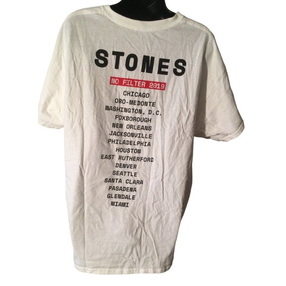 Rolling Stones No Filter 2019 Tour Shirt Size Mens Unisex White XL - Picture 2 of 5